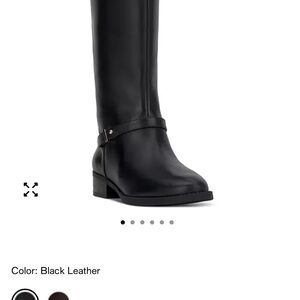 Black Leather Women's Riding Boots on 34th